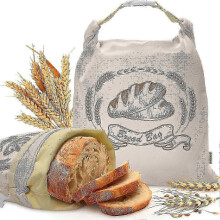 Bienenwachs-Brotbeutel für Sauerteigbrot, wiederverwendbare Aufbewahrung aus Bio-Baumwolle, gefriergeeignet, 2er-Pack XL