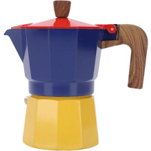 Italiaanse mokapot, 3 kopjes (150 ml), aluminium espressomaker voor op het fornuis, hittebestendige handgreep, voor kamperen en dagelijks gebruik.