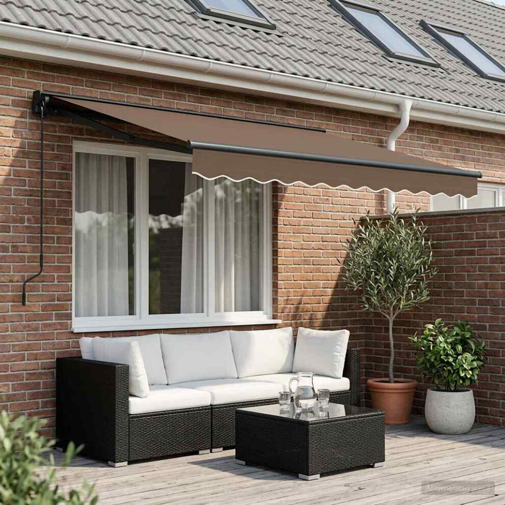 Vidaxl Manual Retractable Awning Taupe 3.5 X 2 M