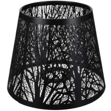 Metal Lamp Shade for Table and Floor Lamps, Hollow Tree Shadow Design, 10.5 Inches, Black, for E27 Bulb