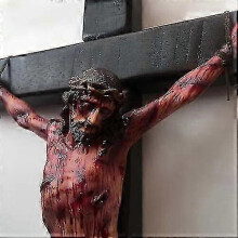 Decorazione murale a forma di crocifisso in resina, statua di Gesù con croce per casa, chiesa e meditazione.