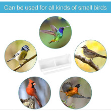 Bird Feeder For Cage, 2 Compartments Plastic Feeding Bowl with 2 Hanging Hooks for Parrot Pigeon, 21.2 x 5 x 6.7cm