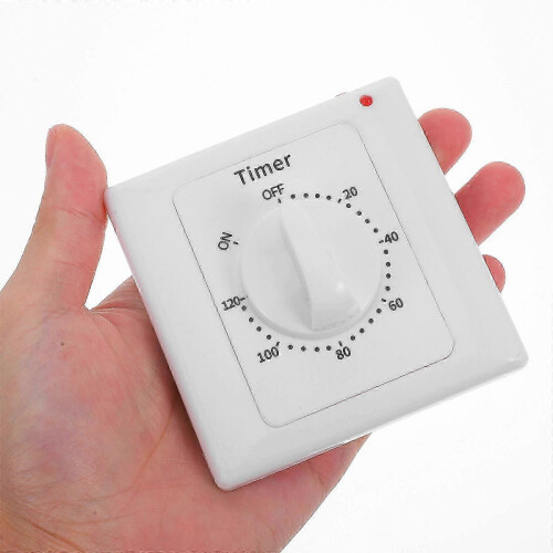 Countdown Timer Switch Indoor Electrical Outlet 120 Minute White ABS 3.38x3.38x1.57in 2