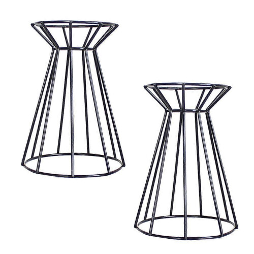 Set di 2 portapiante in ferro, design geometrico, ideale per casa e ufficio. 2