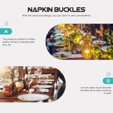 2St Feestelijke Napkin Holders Goud Met Kerst Thema En