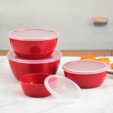 Plastic Bowls with Lids Set of 4, Stackable Airtight Storage Containers for Food Storage