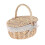 Woven Wicker Picnic Basket with Handle, Removable Linen Lining, Double Lid 4