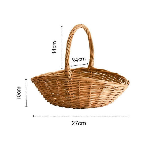 Wicker Basket with Handle, Natural Wicker Storage for Kitchen Picnic Shopping Gift Hamper 1