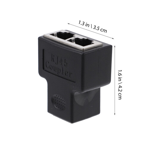 2St 1 2 Ethernet Splitter Socket Thuis St Materiaal Zwart 1