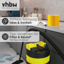 Cartucho de filtro plisado compatible con aspiradoras Karcher A 2054 ME 2064 PT 2111 2101 2105 2120 2074, amarillo, paquete de 2