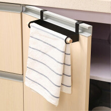 Towel Rack Punch-Free Hook Installation for Door Back, Iron and Wood Storage Holder