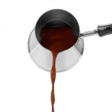 Roestvrijstalen Turkse mokapot met lange steel, inhoud 650 ml, duurzaam Europees design.