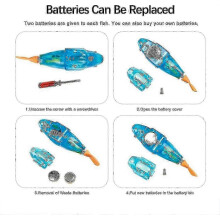 Robot Fish Toy for Cats with LED Light, Interactive Swimming Water Toy for Indoor Pets