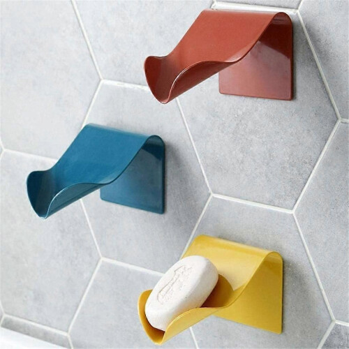 Corner Soap Holder with Drain, Plastic Shower Storage Tray for Bathroom