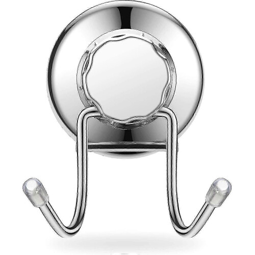 Stainless Steel Suction Cup Hooks 2 Pack, Damage Free for Tile Glass Mirror 1