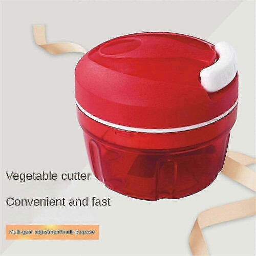 Hand Pull Vegetable Cutter, Red PP, compatible with Tupperware D158, 3 Fine Steel Reamer Blades 2