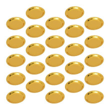 Lot de 25 assiettes en papier doré jetables rondes pour gâteau, idéales pour une fête d'anniversaire.
