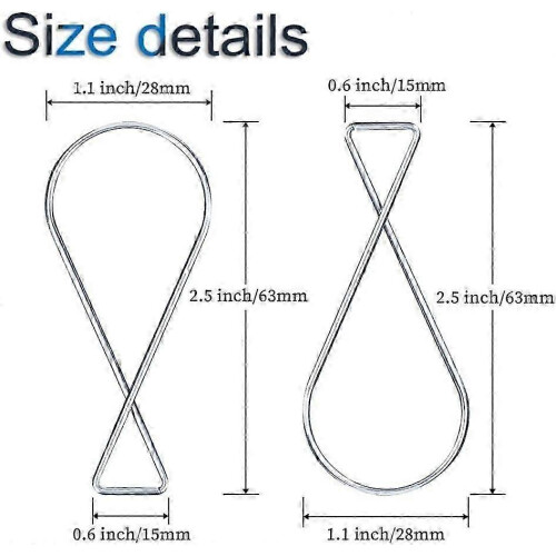 Pack of 100 8-Shaped Spring Steel Ceiling Hooks for Suspended False Ceiling Tile, 5kg Capacity 1