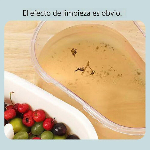 Manual Fruit Spinner with Lid, 2-in-1 Vegetable Strainer Bowl for Fast Cleaning 2