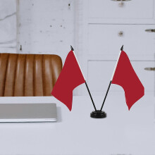 Suporte de Mini Bandeira 4 peças, Plástico Sólido Preto, Base para Mesa para Escritório e Sala de Reuniões