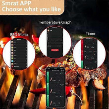 Wireless Food Thermometer with Bluetooth, IP66 Waterproof, Dual Probes, Fast Charging, 40-100 Range