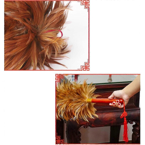 Extendable Chicken Feather Duster for Cleaning High Ceilings, Corners and Delicate Surfaces 2
