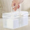 Plastic Storage Box with Handle, Transparent Large Capacity Container for Snacks Toys Stationery 5