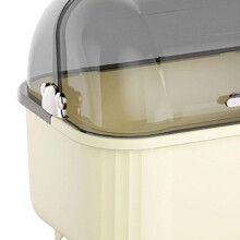 Dish Drying Rack with Lid Cover, PP Material Kitchen Counter Drain Rack with Chopstick Compartment and Drawer Drain Tray