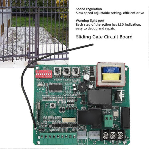 Sliding Gate Operator Control Board Replacement Compatible with Universal Gate Openers with Slow Speed & Auto Stop 2