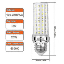 20W LED Corn Light Bulb 150W Equivalent E27 2300lm 4000K Neutral White 85 CRI 360 Beam Angle