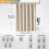 Extra langer Duschvorhang 180x210cm Beige-Creme, Leinenstruktur, Polyester, wasserabweisend 5