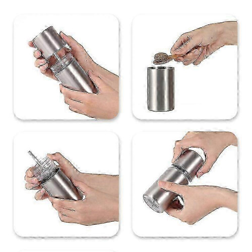 Nutmeg Mill with Airtight Storage Container, Extra Sharp Stainless Steel Grinder for Fine Powder