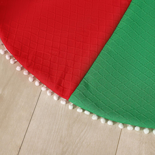 Weihnachtsbaumrock 100 cm, rot-grünes Patchwork, dekorative Abdeckung für Geschenke 2