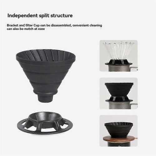 Silicone Foldable Reusable Coffee Dripper with Holder, Portable Coffee Filter Cup 1