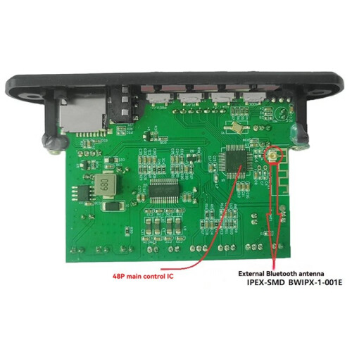 40Wx2 3.5OUT BT5.3 Stereo Power Amplifier Multi-Functional Decoder Wireless Player RGB Spectrum Lossless Decoder Board