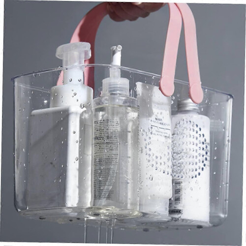 Plastic Shower Basket with Handle Portable Drainage Storage Bin for Bathroom Kitchen Dorm 2