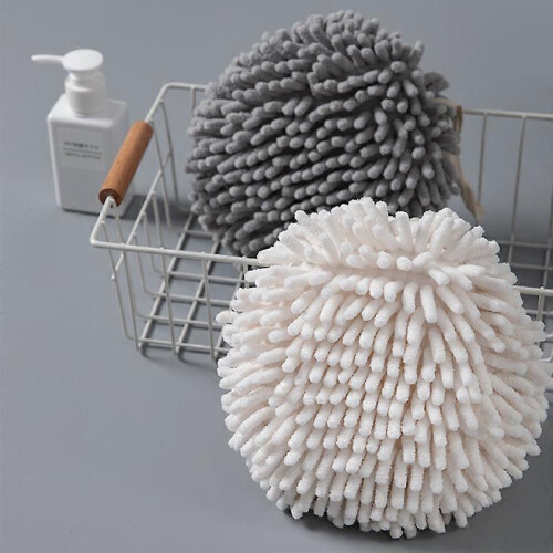Quick Dry Spherical Cleaning Cloths, White Thickened Chenille, Hanging for Bathroom Kitchen 2