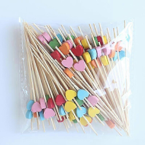 Stuzzicadenti da cocktail in bambù, 100 pezzi, riutilizzabili e biodegradabili, ideali per feste e occasioni speciali. 2