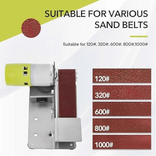 Adjustable Speed Electric Belt Sander for Metalworking with 7-Speed, EU Plug, Silver 1