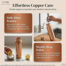 Pure Copper Water Bottle Handcrafted Hammered 32oz Leak-Proof BPA-Free Eco-Friendly