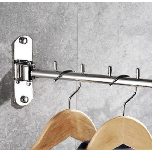 Foldable Wall Mounted Clothes Hanger Rack, Swing Arm Space Saving Laundry Room Valet Hook Holder 2