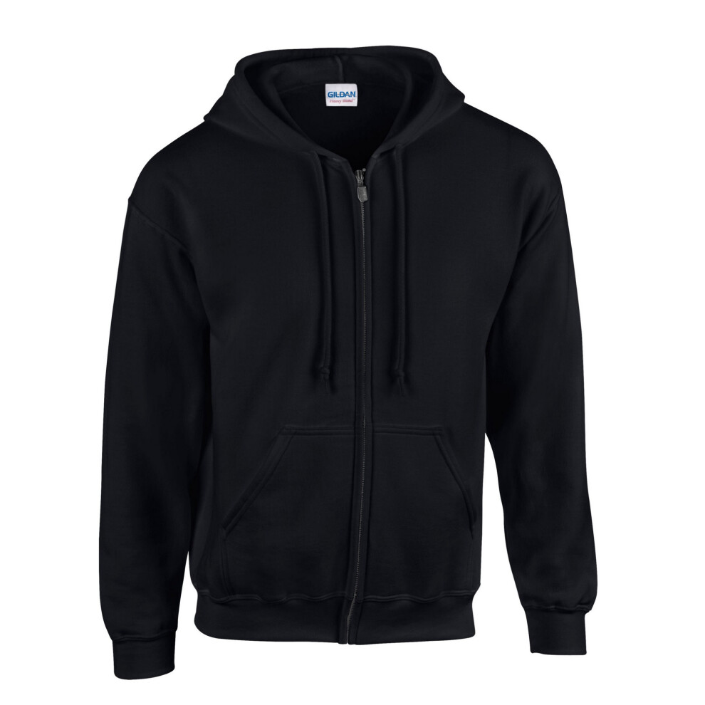 Gildan (S, Black) Unisex Adult Heavy Blend Full Zip Full Zip Hoodie