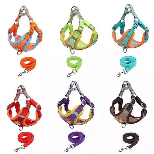 Dog Harness and Leash Set for Small Medium Dogs, No Pull Soft Mesh Vest 1