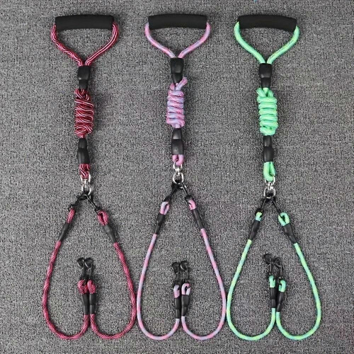 Dual Head Dog Walking Rope for Two Dogs, Wavy Pattern Nylon Double Leash 2