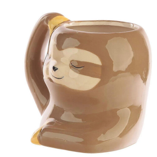 Sloth Ceramic Mug Painted 3D Animal Water Coffee Cup 16oz