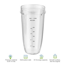 3pcs 24oz Blender Cups Blender Replacement Parts for Auto-IQ Series BL450/480 BL682 BL2012 BN801