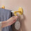 Wall Mounted Towel Rack, Perforation Free, Yellow and White Stitching, ABS Material, Hook Design 2