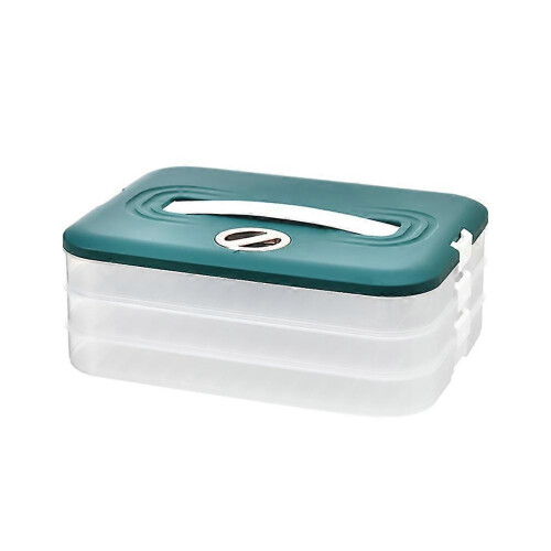 3-Layer Stackable Refrigerator Food Storage Box Tray Container with Lid 1