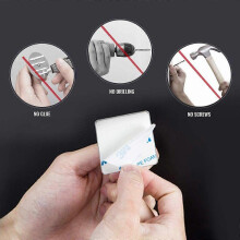 4-Piece Adhesive Hooks, Stainless Steel for Kitchen, Living Room, Bathroom