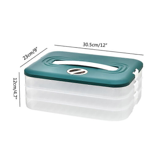 3-Layer Stackable Refrigerator Food Storage Box Tray Container with Lid 2